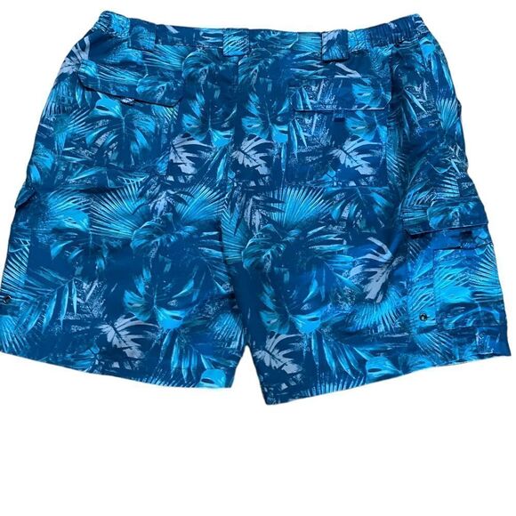 Reel Legends Blue Cargo Style Swim Trunks, Size 2XL - Picture 4 of 6